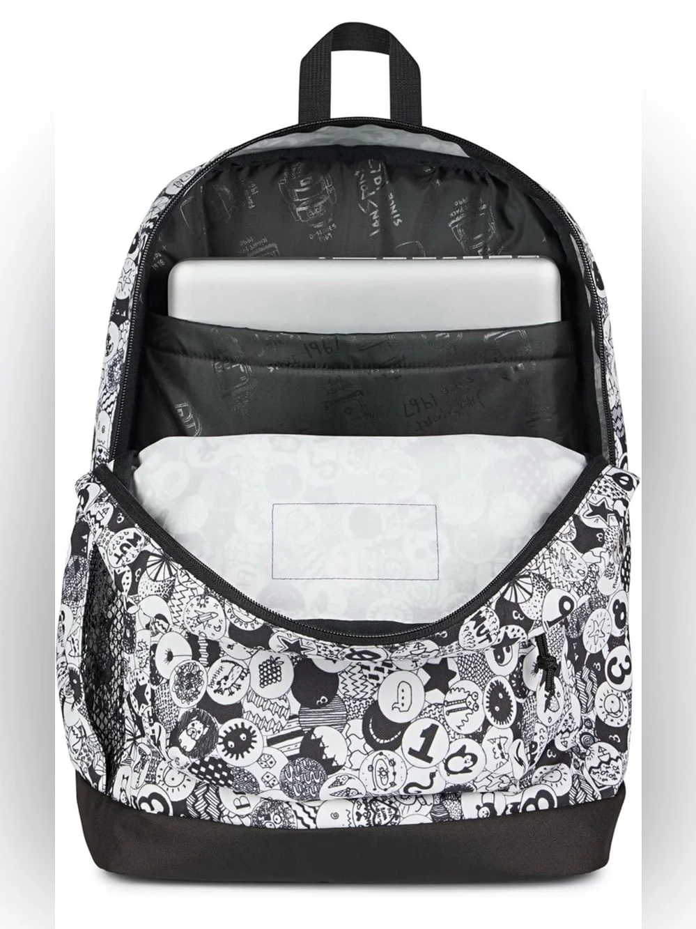 JanSport Cross Town Plus Backpack - 15in laptop sleeve, Doodle Dots